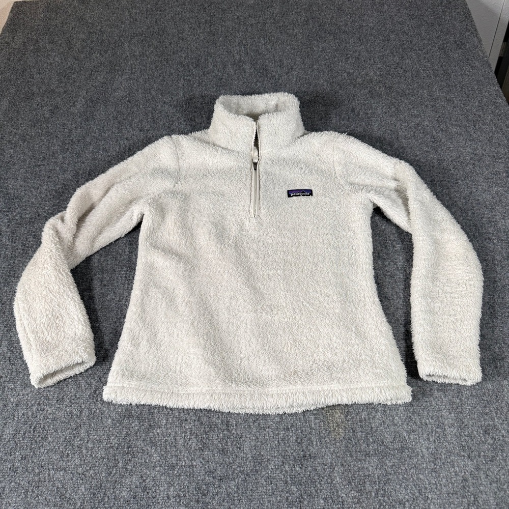 Patagonia Los Gatos 1/4 Zip Fleece Pullover Cream White Womens Small